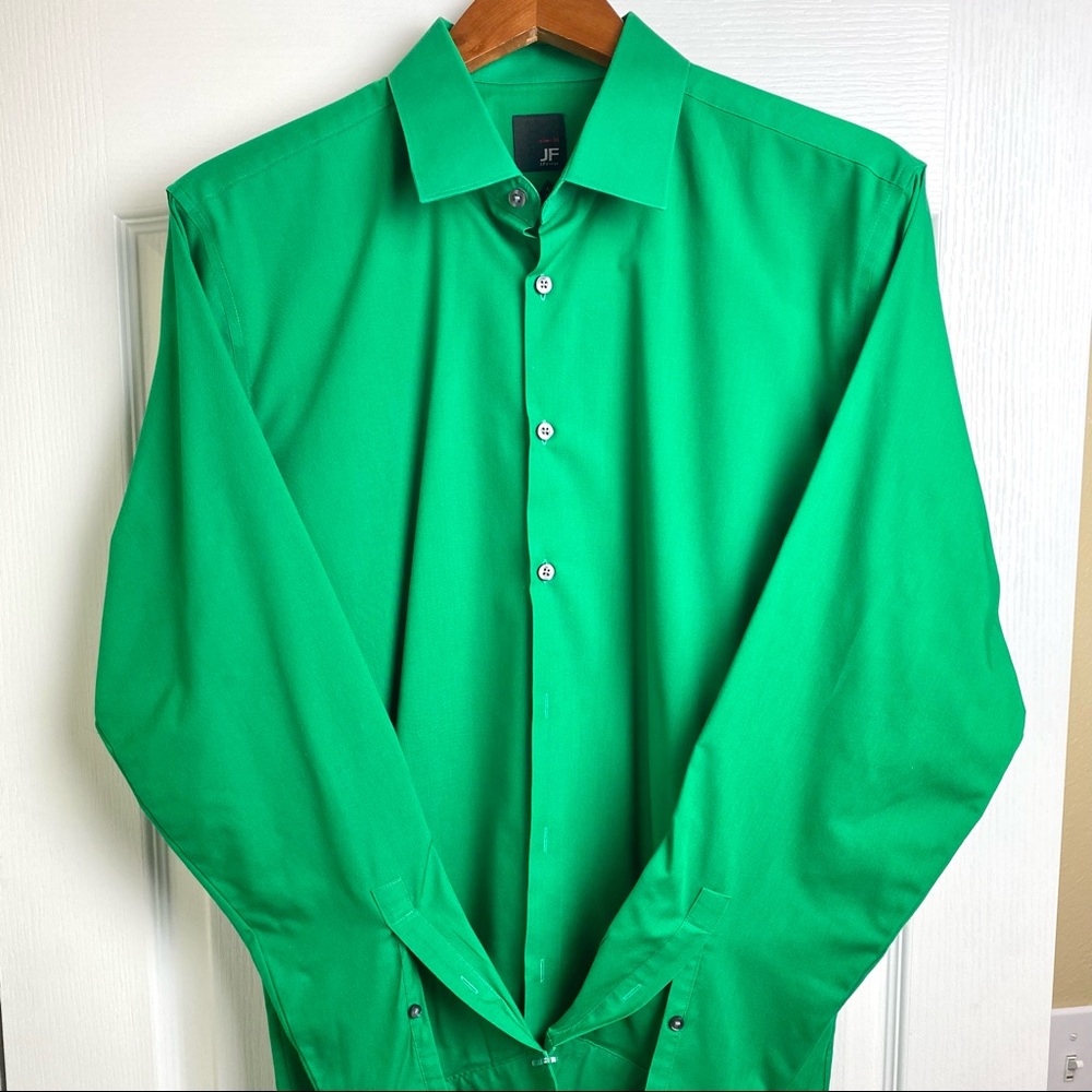 JF Slim Fit Green Dress Shirt